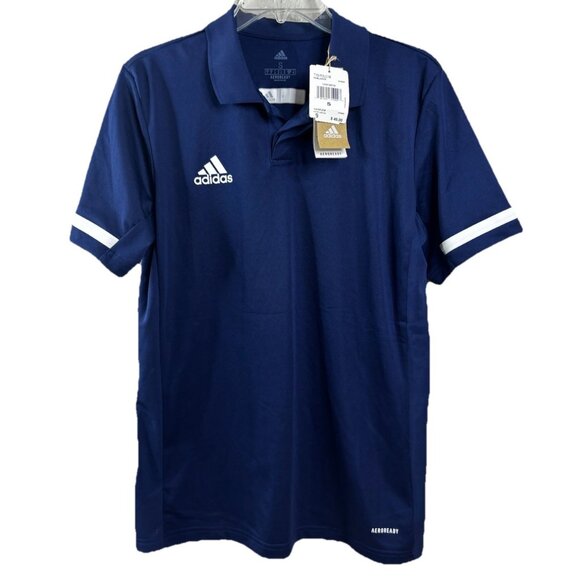 Adidas Small Aeroready Navy Blue / White Polo Shirt RV $45 NWT - Picture 1 of 10